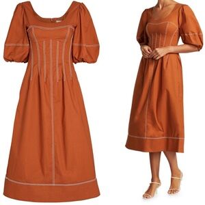 NWT Jonathan SIMKHAI puff sleeve midi dress